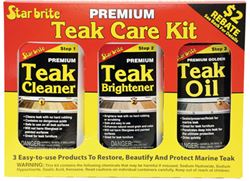 Picture of Starbrite 081216 Teak Care Kit - Complete 3-Step Cleaning System, Pint Size