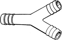 Picture of T-H Marine Y750DP Barbed 3-Way Y Fitting 3/4" Marine Hose Connector