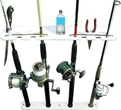 Picture of Taco Metals P03-074W Deluxe 4-Rod Pontoon Boat Tackle Rack