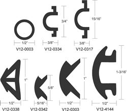 Picture of Taco Metals V12-4144BKA50-1 Flexible Vinyl Rub Rail Insert 1-3/16" x 1/2" x 50' Black
