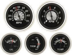 Picture of Sierra 67021P Black Sterling Series 2" Stainless Steel Fuel Gauge