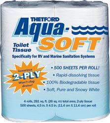 Picture of Thetford 03300 Aqua-Soft Toilet Tissue, 2-Ply, 4 Rolls