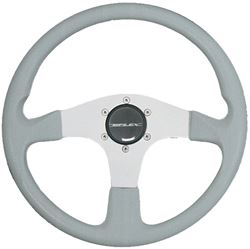 Picture of Uflex CORSE-G/S 13.8" Soft Touch Steering Wheel Grey with Silver Spokes