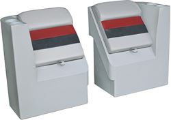 Picture of Wise Seating 8WD1305R-1009 Pontoon Boat Recliner Right Hand White/Charcoal/Red