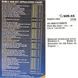 Picture of Solas 9553-141-18 Rubex 4-Blade Stainless Steel Propeller 14-1/8 x 18