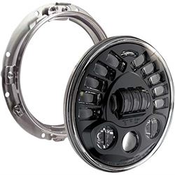 Picture of J.W. Speaker 0555051 Model 8790 Adaptive 2 LED Motorcycle Headlight 7" Round Black