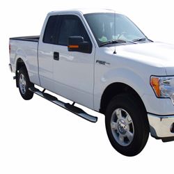 Picture of TrailFX A7083S 5 Inch Oval Nerf Bars Polished Stainless Steel with Bed Step