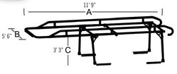 Picture of TrailFX FCLR001B Contractor Ladder Rack 1500 lb Capacity Black Powder Coated Steel