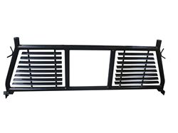 Picture of TrailFX H0003B Round Tube Louvered Headache Rack with Window Cut Out Black