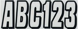 Picture of Hardline Products 320CLBLK 3-Inch Boat Registration Number Kit - Clear with Black Outline