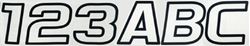 Picture of Hardline Products 700CLBLK Registration Number Kit 3" European Font Black Outline