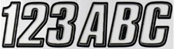 Picture of Hardline Products 800CLBLK Boat Registration Number Kit 3-Inch Block Style Black