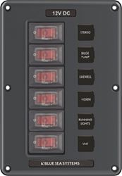 Picture of Blue Sea Systems 4322 Blue Sea 4322 Water-Resistant Circuit Breaker Switch Panel, 6 Position