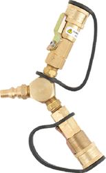 Picture of Marshall Excelsior Co. ME23YP Propane Y Adapter with Shut-Off Valves