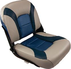 Picture of Springfield Marine 10610791 Skipper Low Back Fold Down Boat Seat Blue Gray