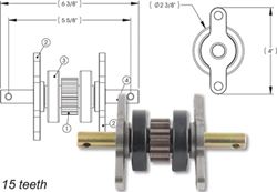 Picture of AP 014-281331 RV Slide-Out Gear Pack Assembly 2x2 15 Teeth Without Roll Pins