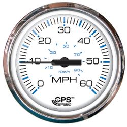 Picture of Faria Instruments 33839 Chesapeake White SS 4" GPS Speedometer 60 MPH