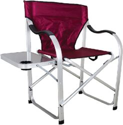 Picture of Ming's Mark SL1215-BURGUNDY Heavy-Duty Director's Chair with Side Table Burgundy