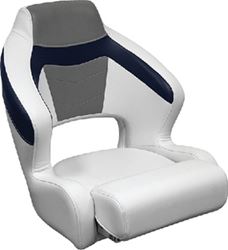 Picture of Wise Seating 33381773 Baja XL Bucket Seat with Flip Up Bolster White Grey Midnight