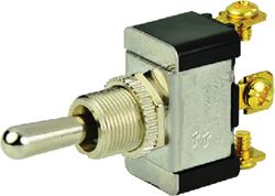 Picture of BEP Marine 1002004 BEP 1002004 Chrome Plated Toggle Switch, (On)-Off-(On), SPDT, #6–32 Screw Terminals