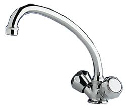 Picture of Scandvik 10438P Chrome Plated Brass Galley Mixer with High-Reach Swivel Spout