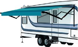 Picture of Carefree TAJVAPHW Compass 12V Electric RV Awning Arm Set Black 8ft Extension