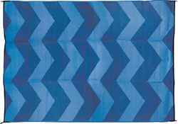 Picture of Camco 42878 Outdoor Reversible RV Patio Mat Blue Chevron 6' x 9'