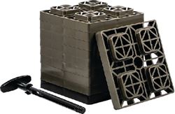 Picture of Camco 44521 RV Leveling Blocks with T-Handle - 10 Pack Interlocking Wheel Chocks