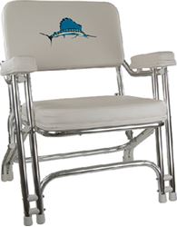 Picture of Springfield Marine 1080021EMB Folding Deck Chair with Embroidered Sailfish
