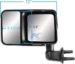 Picture of K-Source 80740 Snap & Zap Clip-On Towing Mirrors for Jeep Wrangler