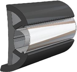 Picture of Taco Metals V119990BBK602 SuproFlex Rub Rail Kit Medium 60' Black with Chrome Insert