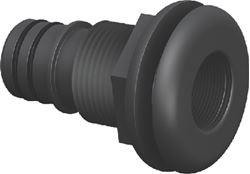 Picture of Flow Rite MA043QLB Flow-Rite MA043QLB Qwik-Lok Thru-Hull Fitting, 1-1/8", Black, Straight Threaded (internal), Flanged