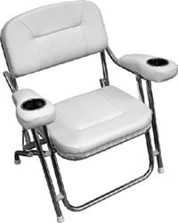 Picture of Wise Seating 3367784 Deluxe Offshore Folding Deck Chair Brite White