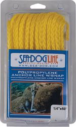 Picture of Sea-Dog Line 304206050YW-1 Sea Dogpolypropylene Anchor Line With Snap, 1/4" X 50'