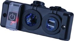 Picture of Sea-Dog Line 426506-1 Seadog 426506-1 Double Usb & Power Socket Panel w/Breaker Switch