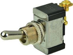 Picture of BEP Marine 1002002 BEP 1002002 Chrome Plated Toggle Switch, Off-(On), SPST, #6–32 Screw Terminals