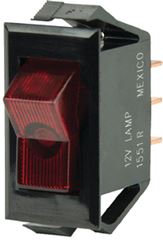 Picture of BEP Marine 1001705 BEP 1001705 Illuminated Rocker Switch, Off–On, SPST, Illuminated Red