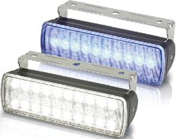 Picture of Hella 980950061 Hella Sea Hawk XL Dual Color LED Floodlight, Black Housing, Blue/White Lights