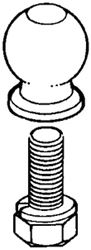 Picture of Brophy Prod EI1C-C Chrome Hitch Ball 1-7/8" x 3/4" Shank Threaded