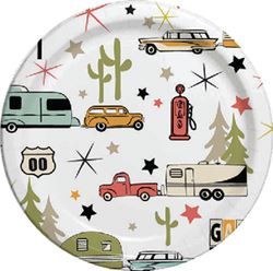 Picture of JR Race Car CC007R10 Paper Plates- Road Trip