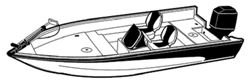 Picture of Carver Covers 72216F-10 Poly-Flex II Boat Cover for 16.5' V-Hull Side Console Fishing Boats