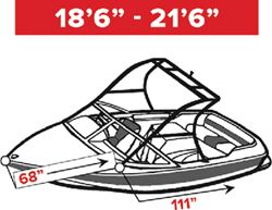 Picture of Carver Covers 74519S11 Sun-DURA Tournament Ski Boat Cover 19.5' with Tower Grey