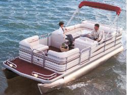 Picture of Carver Covers 77622S-11 Sun-DURA Pontoon Boat Cover 22.5' Grey