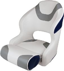 Picture of Wise Seating 33151773 Baja Series Bucket Seat with Flip-Up Bolster White Grey Midnight