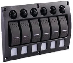 Picture of Sierra SP21010 Weather Resistant 6-Gang Breaker Panel with Backlit Switches