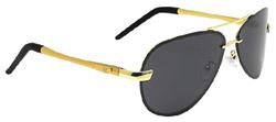 Picture of Yachter's Choice Products 45001 Havasu Gold Aviator Sunglasses with Black Lens