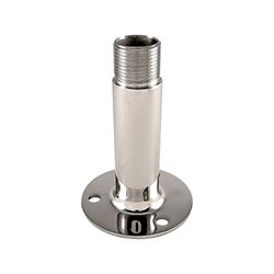 Picture of KJM M201 Antenna Mount, Straight, Mfg# M201, 4" Tall, Round Base, Stainless Steel, W/1"-14 Tpi Thread. Used With Kjm And Other Antennas With 1"-14 Threads. Replaces Kjm-M200.