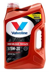 Picture of Valvoline 881162 High Mileage SAE 5W-20 Synthetic Blend Motor Oil 5 Quart