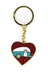 Picture of Camco 53287 Life Is Better At The Campsite Red Teardrop Heart Rv Keychain-Gold Ring For Car Fobs And Keys