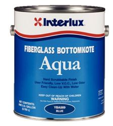 Picture of Interlux Paint YBA569/1 Fiberglass Bottomkote Aqua Antifouling Paint Blue 1 Gallon